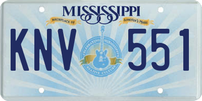 MS license plate KNV551