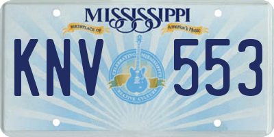 MS license plate KNV553
