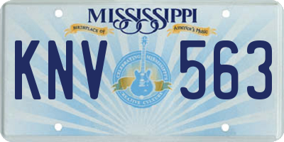 MS license plate KNV563