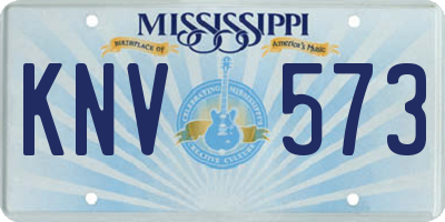 MS license plate KNV573
