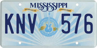 MS license plate KNV576