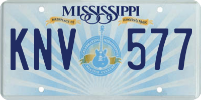 MS license plate KNV577