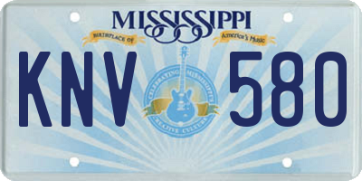 MS license plate KNV580