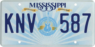 MS license plate KNV587