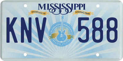 MS license plate KNV588