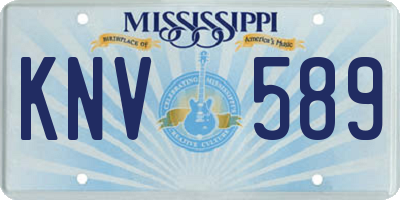 MS license plate KNV589