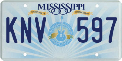 MS license plate KNV597