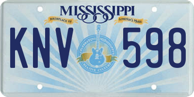 MS license plate KNV598