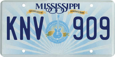 MS license plate KNV909
