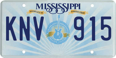 MS license plate KNV915