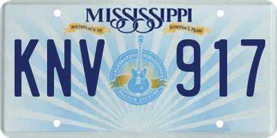 MS license plate KNV917