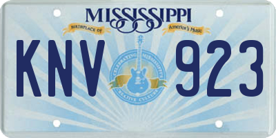 MS license plate KNV923