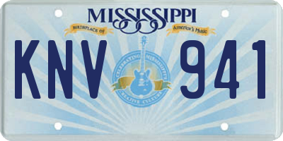 MS license plate KNV941