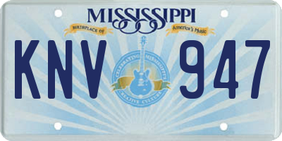 MS license plate KNV947