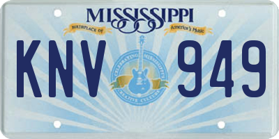 MS license plate KNV949