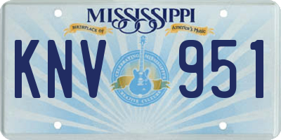MS license plate KNV951