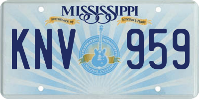 MS license plate KNV959