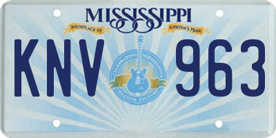 MS license plate KNV963