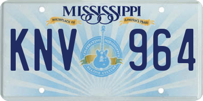 MS license plate KNV964
