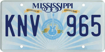 MS license plate KNV965