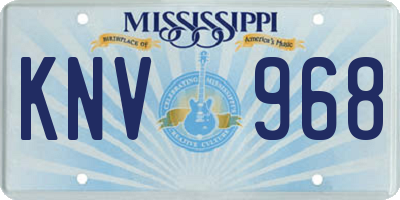 MS license plate KNV968