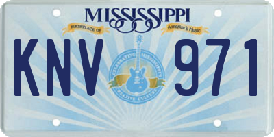 MS license plate KNV971