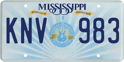 MS license plate KNV983