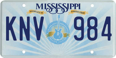 MS license plate KNV984