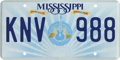 MS license plate KNV988