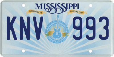 MS license plate KNV993