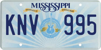 MS license plate KNV995