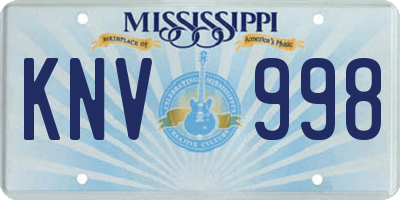 MS license plate KNV998