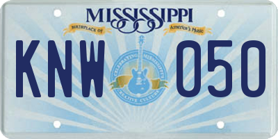 MS license plate KNW050