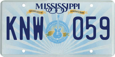 MS license plate KNW059