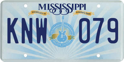 MS license plate KNW079