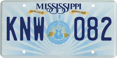 MS license plate KNW082