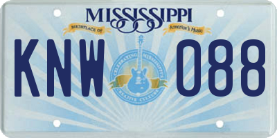MS license plate KNW088