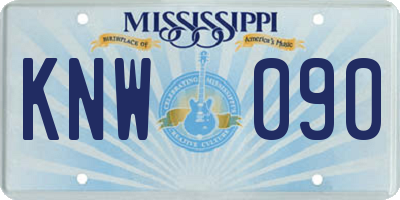MS license plate KNW090