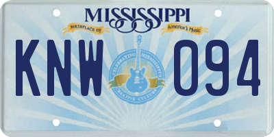 MS license plate KNW094