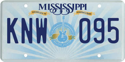 MS license plate KNW095