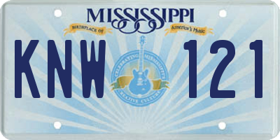 MS license plate KNW121