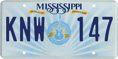 MS license plate KNW147