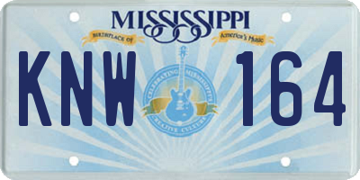 MS license plate KNW164