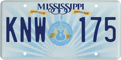 MS license plate KNW175