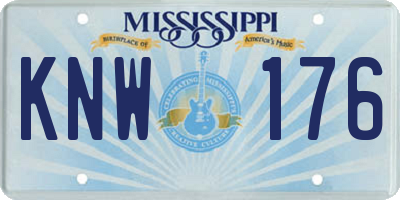 MS license plate KNW176