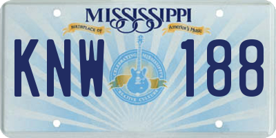 MS license plate KNW188