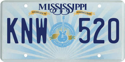 MS license plate KNW520