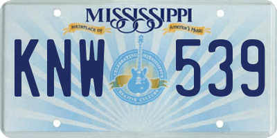 MS license plate KNW539