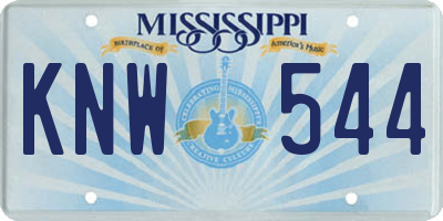 MS license plate KNW544