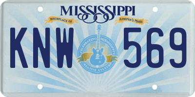 MS license plate KNW569